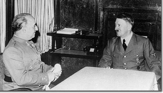 Franco and Hitler before starting the meeting Hitler Ejemplos de Hitler I'm not going to bother fighting any giant alien dinosaurs or zombie Hitlers so I can topple Mr. X's fascist regime. 29 ejemplos más